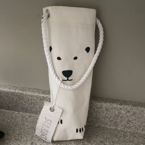 Sea Bags wine bag Polar Bear face/claws-Made in Maine-nice Bowdoin College gift!